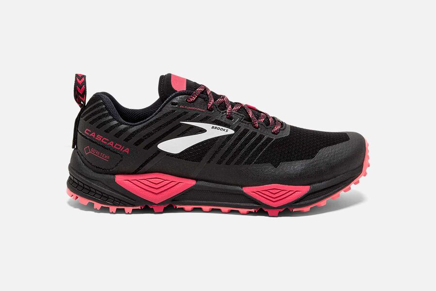 Tenis Corrida Trilha Brooks Cascadia 13 GTX Feminino Brasil - Pretas/Rosa/Coral 5187269-YI